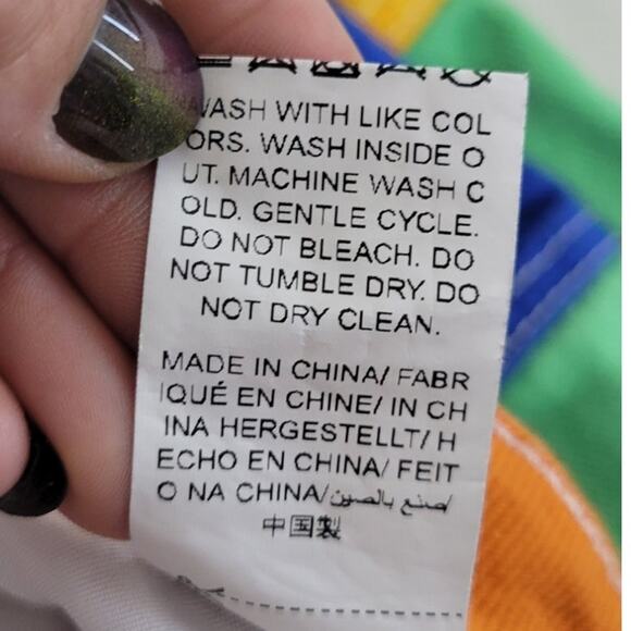 Color Block Jeans Womens X-Small Raw Hem Multi-Colored Patchwork Funky Fun Jeans - Picture 10 of 10